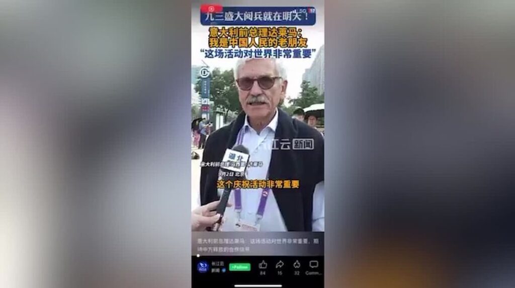 D’Alema in Cina alla corte di Xi, grande polemica, la replica: “Celebro la resistenza cinese contro il Giappone“, nella foto D’Alema