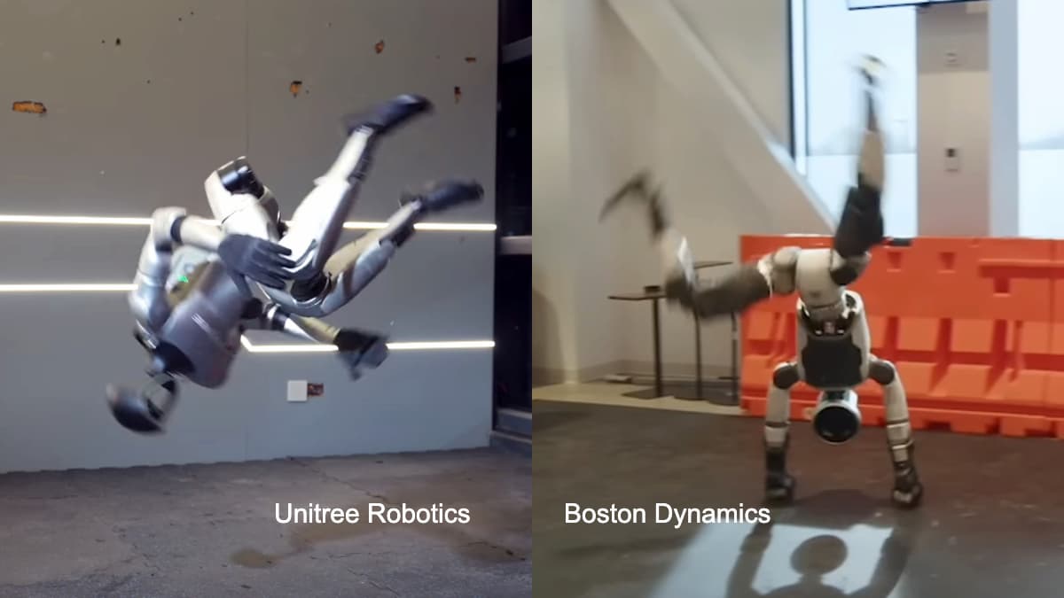 Robot nel futuro: operai, giocheranno a calcio, faranno la guerra, assisteranno gli anziani, nella foto robot cinese a sinistra e americano a destra