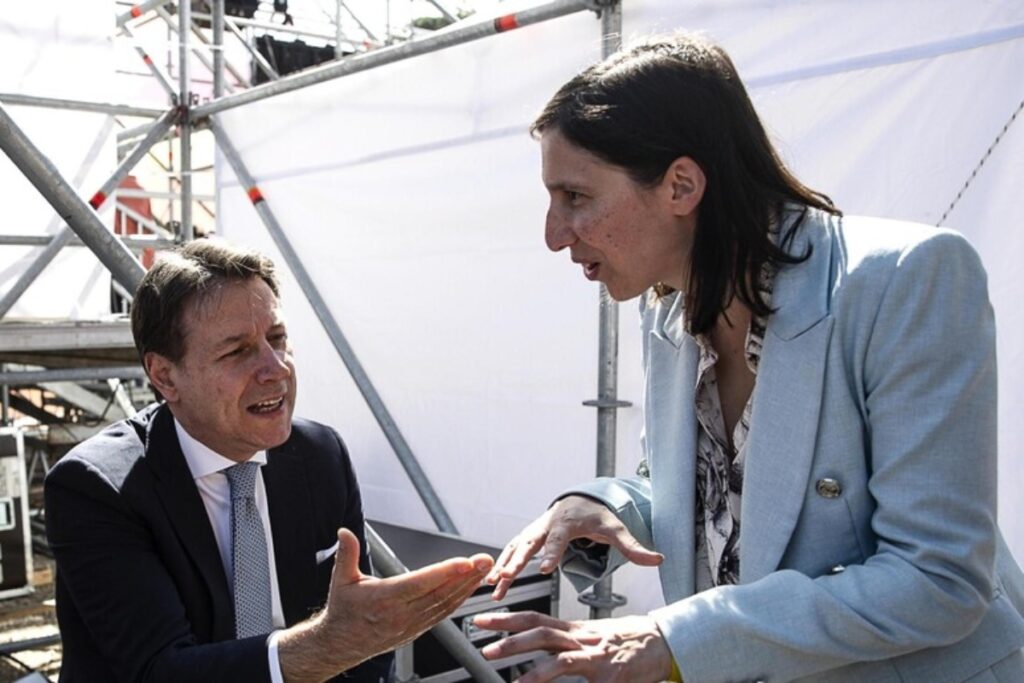 M5Stelle e Lega contemplano il crollo dei voti, Conte e Salvini resistono, Appendino e Zaia in agguato, nella foto conte e schlein