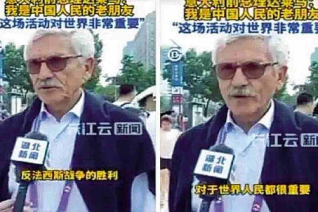 Putin come Berlusconi alla fine? D'Alema gli fa l'ultimo prezzo ma dal video con Xi non si direbbe, nella foto D'Alema a Pechino alla parata