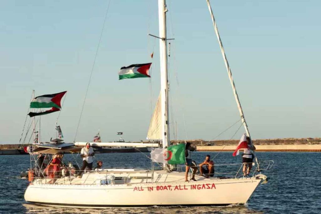 Ci sono due Flotilla, una nel mare verso Gaza, una ((virtuale) nel Tevere verso Schlein e il Pd, nella foto La Flotilla