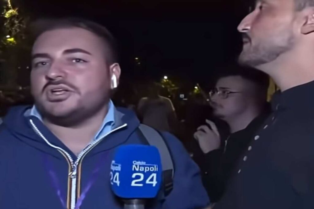 Giornalista CalcioNapoli24 aggredito in diretta