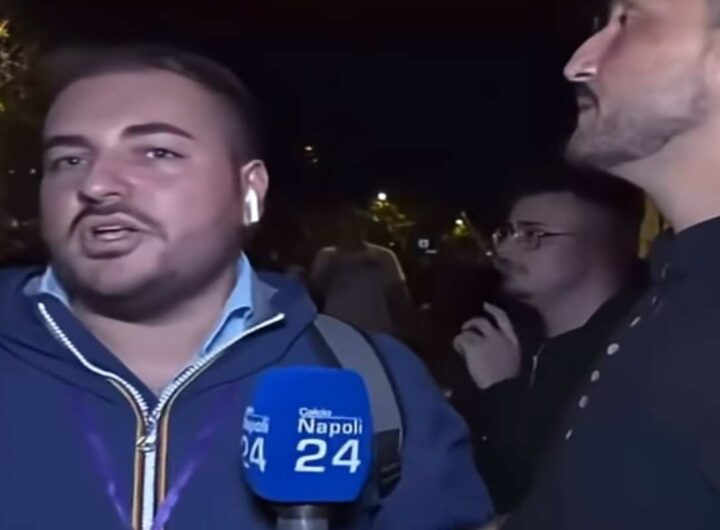 Giornalista CalcioNapoli24 aggredito in diretta