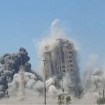 Il grattacielo di Gaza che va giù