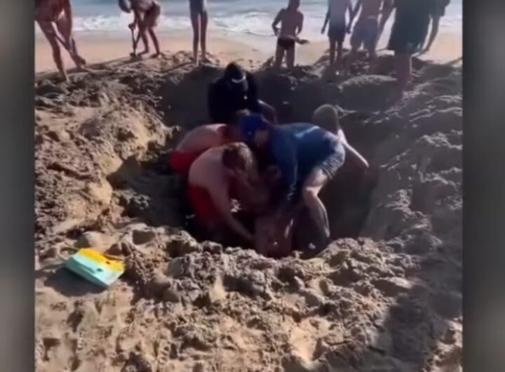 intrappolati buca in spiaggia