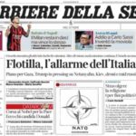 Il Corriere della Sera, la prima pagina di oggi