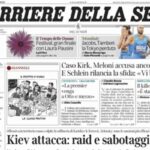 Il Corriere della Sera, la prima pagina di oggi