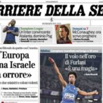 Il Corriere della Sera, la prima pagina di oggi