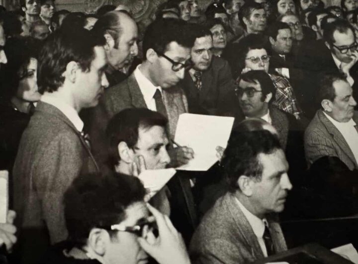 Nove anni all’Ansa: dominava Sergio Lepri, le profezie di Fusaroli fra grandi fatti di cronaca, nella foto un processo a Genova