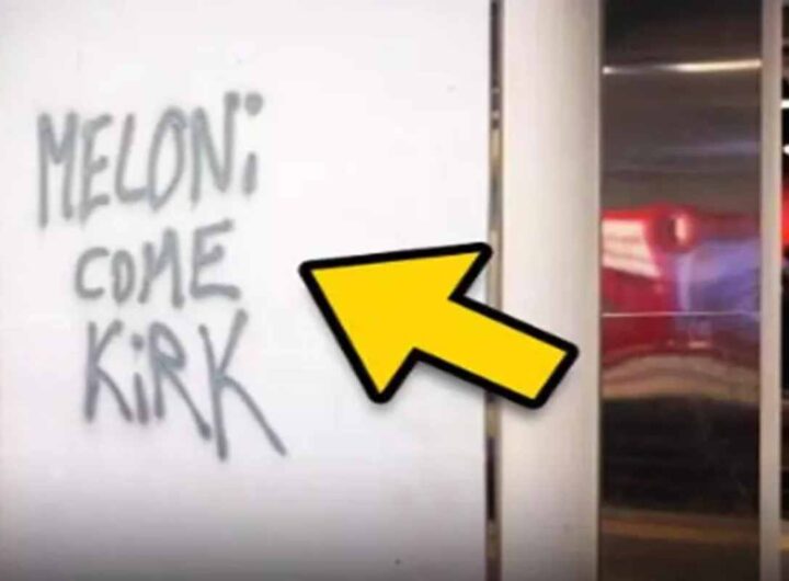 meloni come kirk scritta