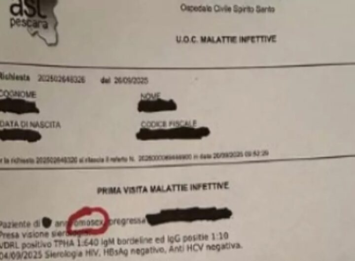 Il referto con su scritto omosex
