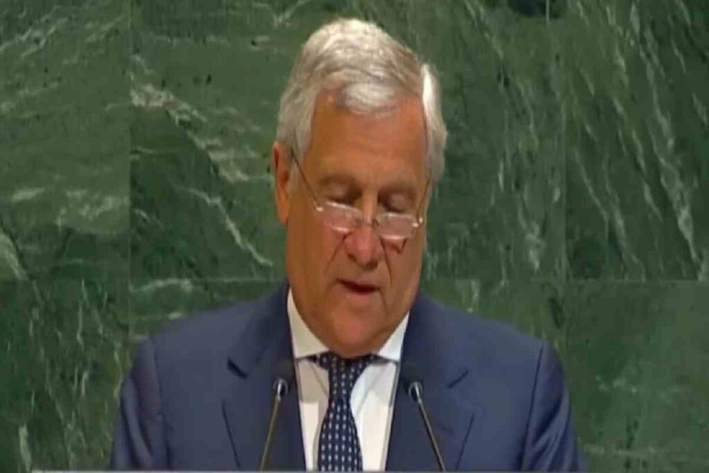 Antonio Tajani parla all'Onu
