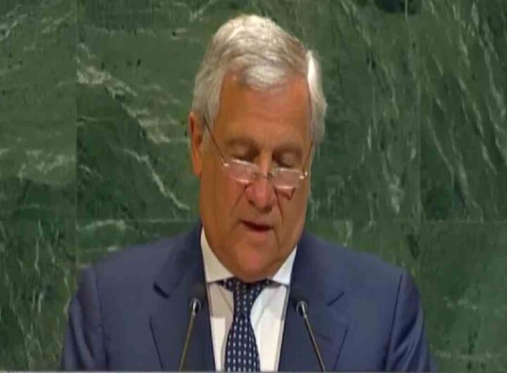 Antonio Tajani parla all'Onu