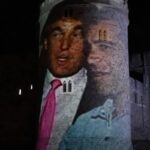 Immagini Trump con Epstein proiettate sul castello di Windsor