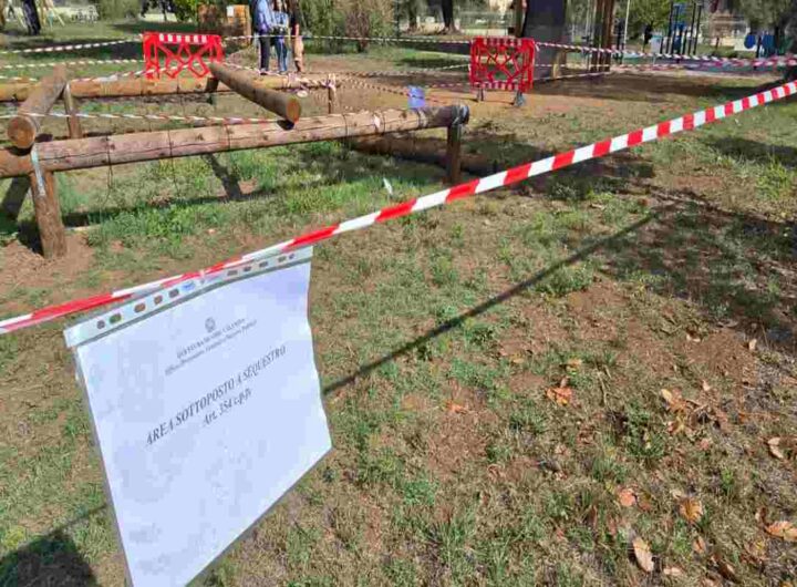 Il parco giochi a Vibo Valentia dove si è ferito un bambino di 3 anni