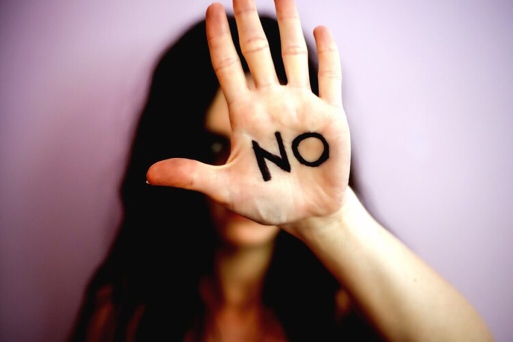 No alla violenza, una foto di repertorio