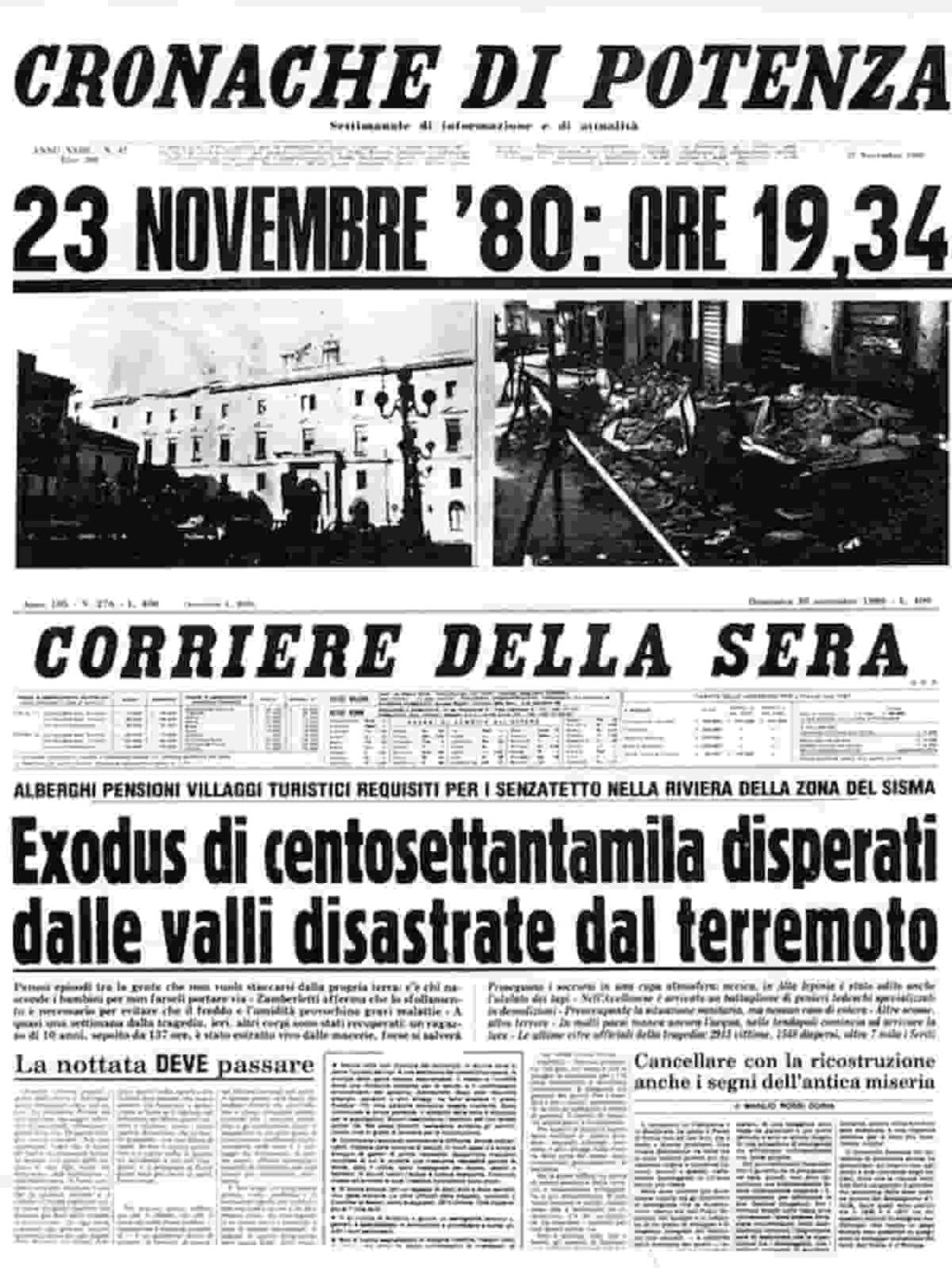 Terremoto in Irpinia, forza 4, la terra trema ancora: 45 anni fa morti e distruzione