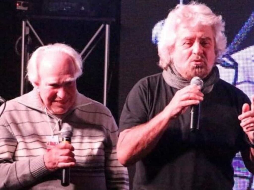 Flavio Gaggero, guida di Beppe Grillo, dentista degli “ultimi”, è morto Genova, ai funerali l’amico Renzo Piano, nella foto Gaggero e Grillo