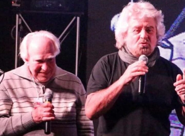 Flavio Gaggero, guida di Beppe Grillo, dentista degli “ultimi”, è morto Genova, ai funerali l’amico Renzo Piano, nella foto Gaggero e Grillo