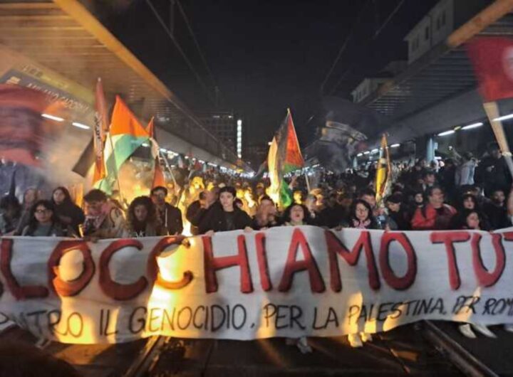 Un fiume di gente per la Palestina, milioni di italiani furiosi per gli scioperi, grazie Landini, nella foto manifestazione propal
