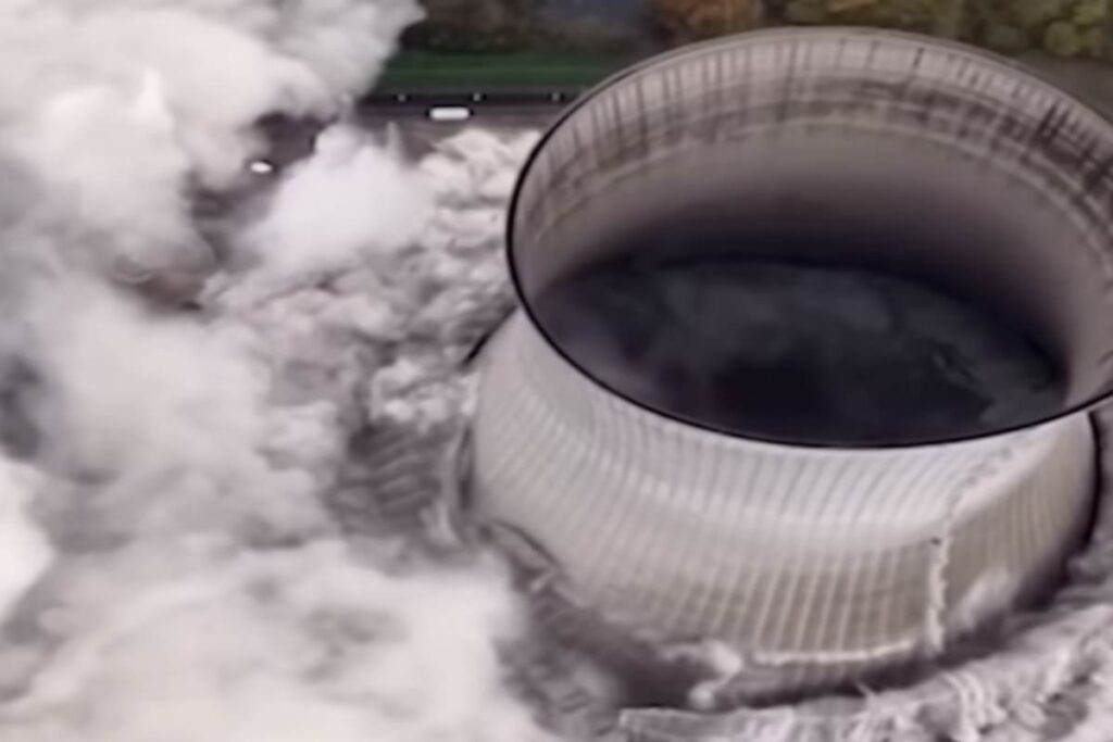 Demolita torre di raffeddamento di una centrale nucleare