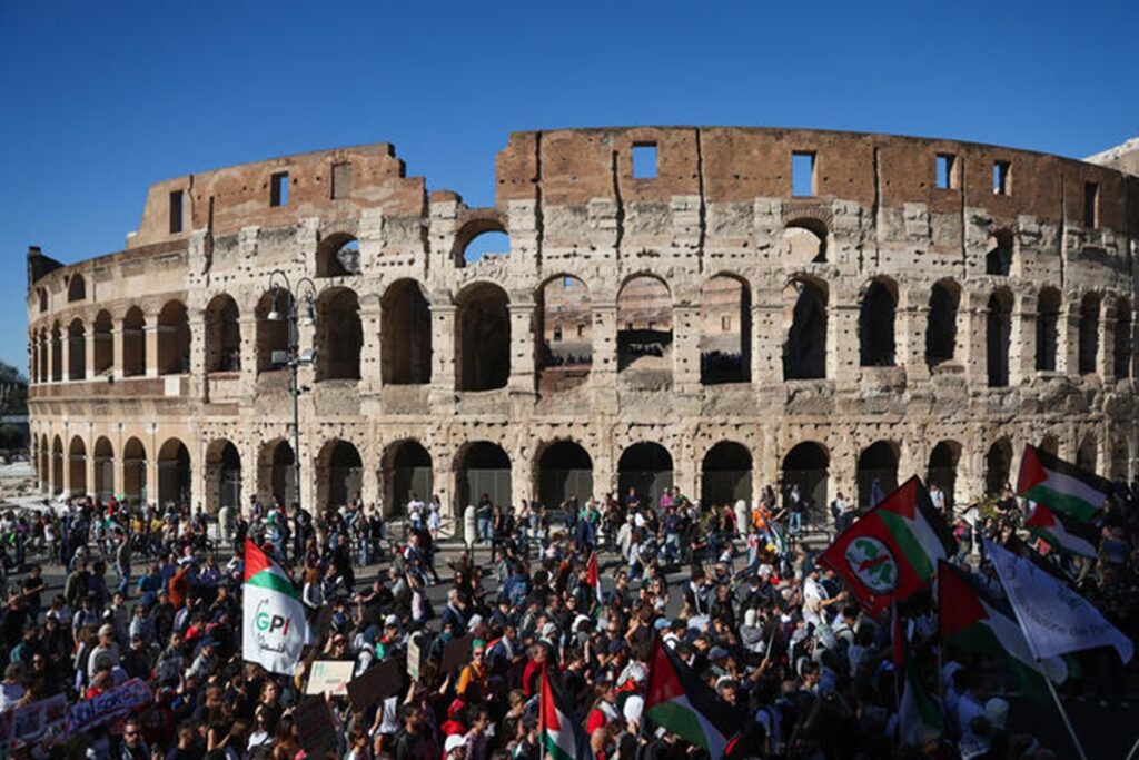 Il corteo per Gaza
