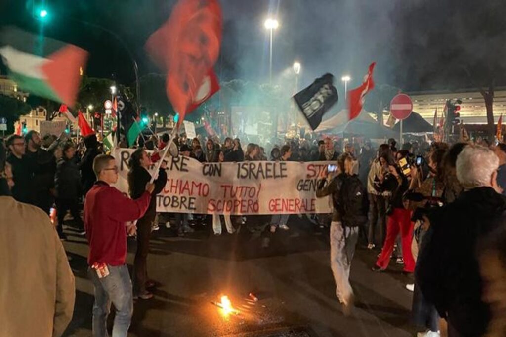 Le manifestazioni pro-Flotilla a Roma