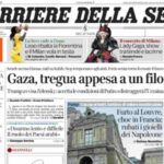 Il Corriere della Sera, la prima pagina di oggi