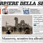 Il Corriere della Sera, la prima pagina di oggi
