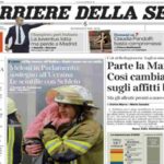 Il Corriere della Sera, la prima pagina di oggi