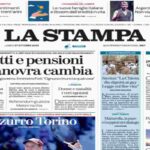 La Stampa, la prima pagina di oggi