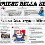 Il Corriere delle Sera, la prima pagina di oggi