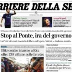 Il Corriere della Sera, la prima pagina di oggi