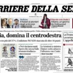 Il Corriere della Sera, la prima pagina di oggi