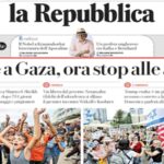 Repubblica, la prima pagina di oggi