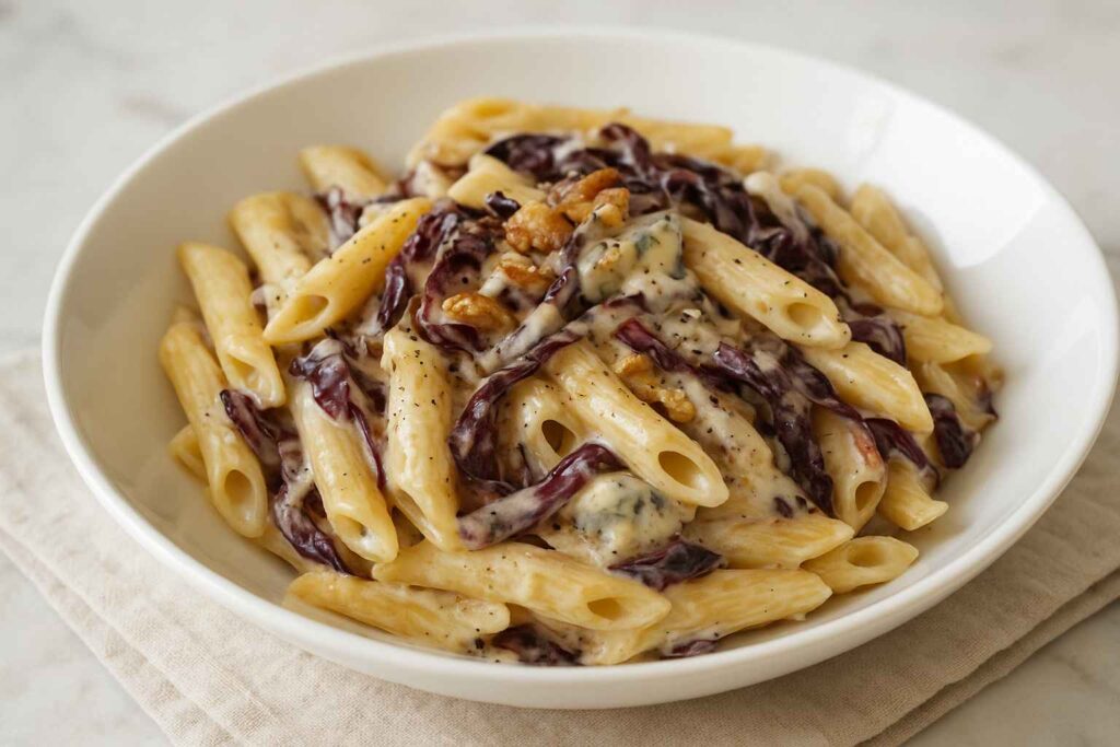 pasta radicchio e gorgonzola