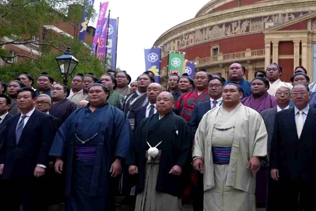 Lottatori si sumo a Londra
