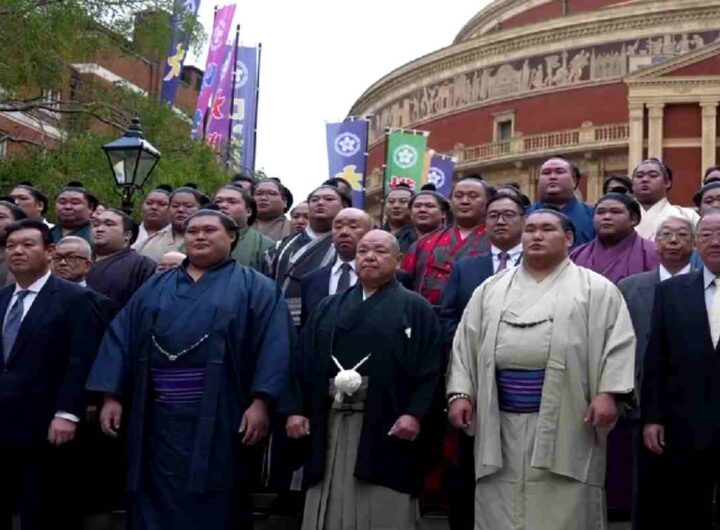 Lottatori si sumo a Londra