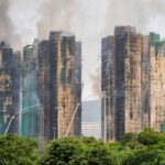 grattacieli in fiamme a hong kong