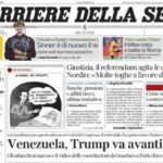 Il Corriere della Sera, la prima pagina di oggi