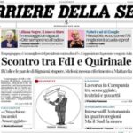 Il Corriere della Sera, la prima pagina di oggi