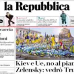 La Repubblica, la prima pagina di oggi