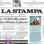 La Stampa, la prima pagina di oggi