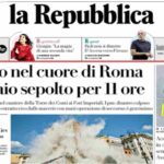 La Repubblica, la prima pagina di oggi