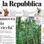 Repubblica, la prima pagina di oggi