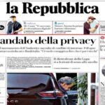 La Repubblica, la prima pagina di oggi