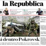 Repubblica, la prima pagina di oggi