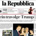 Repubblica, la prima pagina di oggi