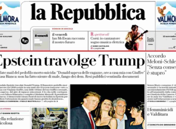 Repubblica, la prima pagina di oggi