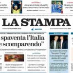 La Stampa, la prima pagina di oggi